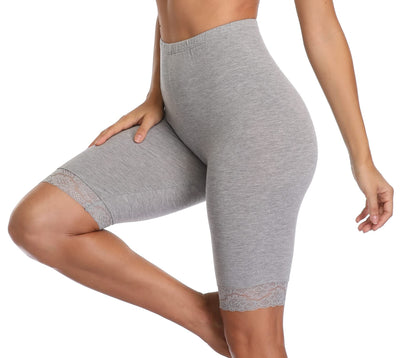 VOGUEMAX Women's Plus Size Short Leggings Stretchy Slip Shorts Mid Thigh Lightweight Pants