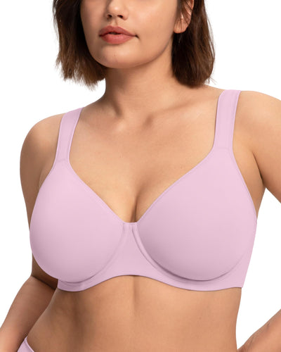 HSIA Bras for Women Minimizer Full Coverage, Plus Size T Shirt Unlined Underwire Smooth Bra, Seamless Cups Joan Ultimate Soft
