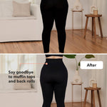 SHAPERMINT High Waisted Tummy Control Compression Leggings for Women - Petite to Plus Size Womens Leggings Non See Through Black