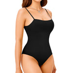 Irisnaya 2-Pack Bodysuits Shapewear for Women Tummy Control Shapewear - Square Neck Body Suit Slimming Body Shaper