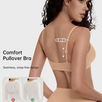 OEAK Womens Comfortable Bras No Underwire Cami Bra Seamless Unlined Bralettes Scoop Neck Unpadded Everyday Sports Tshirt Bra Nude,XS