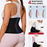 Nebility Waist Trainer for Women Corset Shapewear with Zipper Sweat Waist Trimmer Faja Body Shaper Workout Waist Cincher (Black-silver, Small)