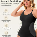 Inyself Women's Scoop Neck Shapewear Camisole Tank Top Tummy Control Body Shaper High Compression Seamless Smoothing Cami with Adjustable Straps for Slimming Waist & Back Support