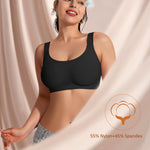 Wireless Jelly Seamless Bras for Women No Underwire Tshirt Full Coverage Padded Bra Comfortable Supportive Everyday Bralettes(01#Black(Full Coverage),M)