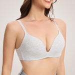 Eleplus 3 Pieces Lightly Lined Wireless Bras for Women Comfy Plunge T Shirt Bra Pack (Mixcolor2,34B)