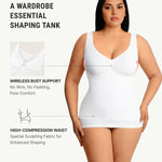 FeelinGirl Women Shapewear Tank Top Tummy Control Compression Tanks V Neck Seamless Body Shaper Camisole Tops for Women White XXL