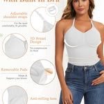 JOYSHAPER Womens Shapewear Camisole with Built in Bra Halter Tank Tops Tummy Control Compression Cami Shaper