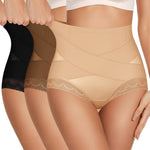 MEIYATING Tummy Control Underwear for Women High Waisted Post Partum Full Coverage Compression Soft Panties C Section ladies Briefs 3 Pack Multicolor L