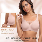 Werena Womens Jelly Wireless Bras Plus Size Minimizer Comfortable Bra Full Coverage Supportive No Underwire Seamless Tshirt Bralette (Pink,XL)