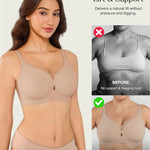 Popilush Womens Wireless Push Up Bra No Underwire Comfortable Supportive Mesh Crossover Bralette Seamless Everyday Tshirt Bra