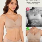 Popilush Wireless Pushup Bra for Women Seamless Comfortable Jelly Bras No Underwire Full Coverage Bralette Nude