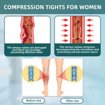 2 Pairs 20-30mmHg Compression Pantyhose for Women, Medical Graduated Compression Stockings Leggings Footless Support Compression Tights for Varicose Veins, Swelling, Edema (Black+ Beige)