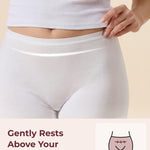 Momcozy 7 Pcs 100% Cotton Postpartum Underwear for Women, Breathable Mid-High Waist Disposable Underwear with Wide Gusset White