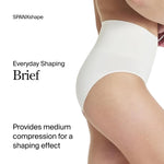 SPANX SPANXshape Everyday Shaping Brief - Core Control Shapewear Underwear - Invisible Under Clothes - Seamless Design - Linen - Medium