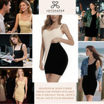 JOYSHAPER Shapewear Slips Dress Built in Bra for Women Full Slip Tummy Control Shapewear Dress Long Body Slip Under Dresses Black XL