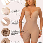 JOYSHAPER Bodysuit for Women Tummy Control Deep U Plunge Shapewear Backless Full Body Shaper Strapless Corset Body Suit Top