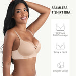FeelinGirl Wireless Bras for Women No Underwire Push Up Full Coverage Supportive Bralettes Everyday Bra Skin 38C
