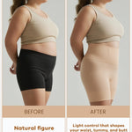 Ecogoose Tummy Control Shapewear for Women - Seamless High Waisted Body Shaper Shorts, No-Roll Under Dress Shapewear & Butt Lifter Faja Nude