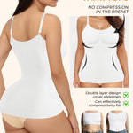 AURUZA 2PCS Womens Shapewear Tummy Control Scoop Neck Camisole Tops for Women Seamless Compression Tank Top Plus Size, Medium, Black+White