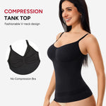 Nebility Compression Tanks for Women Shapewear Tank Top Tummy Control Body Shaper V Neck Camisole(Black,X-Large)