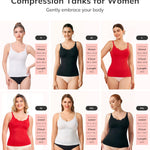 LODAY Compression Tanks for Women Shapewear Tummy Control Tank Top Lace Camisole Cami(Black,Medium)