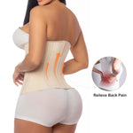 SHAPERX Waist Trainer for Women Underbust Corset Shapewear Tummy Control Workout Waist Cincher Body Shaper Zipper and Hooks, SZ7310-Beige-2XL