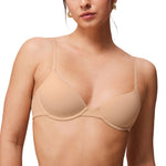 Halobliss T-Shirt Bras for Women Small Breasted Demi Underwire Lightly Lined Bras 32AA-38A Natural 34A