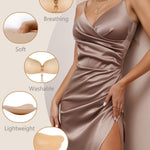 Cmojsk Sticky Bra, Backless Strapless Bra Push Up, Adhesive Invisible Lift Up Bras 2 Pairs Black/Beige