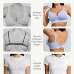 FeelinGirl Wireless Supportive Bra for Women, Seamless Comfort Bralettes No Underwire Full Coverage Everyday Bras Sky Blue