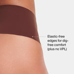 SPANX SPANXsupersmooth Undie-tectable Thong - Comfortable Core Control - Invisible Shapewear - Women No Show Thong Underwear - Hickory - Medium
