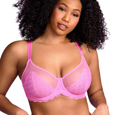 HSIA Minimizer Bras for Women Large Bust Full Coverage Lace Plus Size Bra - Mermaid Scales