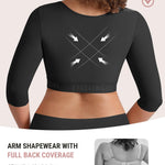 FeelinGirl Upper Arm Shaper Post Surgery Arm Compression Sleeve Women Posture Corrector Tops Shapewear Black M