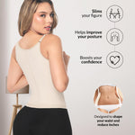 Forma Tu Cuerpo Waist Trainer for Women, Corset Shapewear, Hourglass Shape Faja Body Shaper, Waist Cincher for Women (Beige + Waist Trainer with Straps, XL)