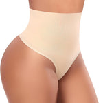 Werena Tummy Control Thong Shapewear for Women High Waisted Body Shaper Panties Shaping Thong Girdle Underwear