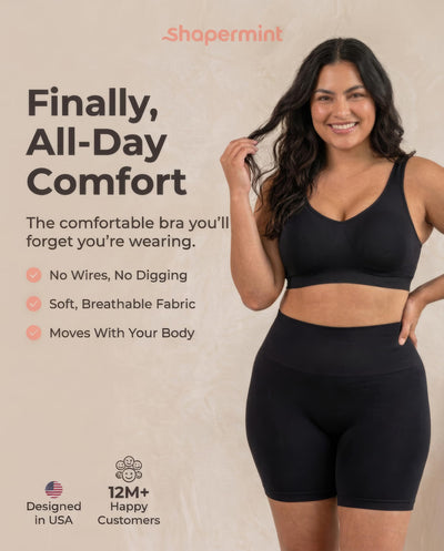 SHAPERMINT Wireless Bras for Women No Underwire – Small to Plus Size Bralettes with Support and Natural Lift