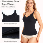 LODAY Compression Tanks for Women Shapewear Tummy Control Tank Top Lace Camisole Cami(Black,Medium)