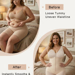 SHAPERX Women's Fajas Colombianas Moldeadoras Postparto Tummy Control Shapewear Compression Garment with Zipper Crotch,SZ7390-Beige-2XL