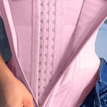 SHAPSHE Waist Trainer for Women Tummy Control Workout Waist Cincher Corset Shapewear Postpartum Body Shaper Faja with Zipper Hook Pink