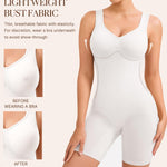 BRABIC Waist Trainer Shapewear White Bodysuits for Women Tummy Control Seamless Full Low Back Faja Body Shaper Butt Lifter(White, Large)