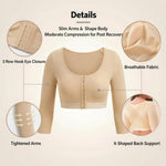 Arm Compression Sleeve Women Post Surgery Arm Shaper Front Closure SKL