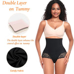 Werena Tummy Control Shapewear Panties for Women High Waisted Shaping Underwear Lace Body Shaper Girdle(01# A Black(lace),Large)