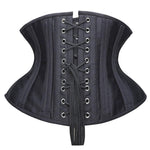 SHAPERX Women Short Torso Curvy Waist Heavy Duty Double Steel Boned Underbust Waist Trainer Corsets,SZ70930-Black-M
