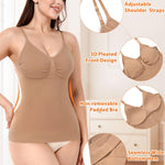 Werena Compression Tanks for Women Shaping Camisole Shapewear Tank Top Cami Body Shaper With Built-in Bra(#A Latte, Small)
