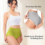 MISSWHO Cotton Underwear Women High Waisted Tummy Control Briefs C Section Postpartum Ladies Panties Large, 5 Packs