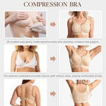 BRABIC Zip Front Closure Everyday Bra for Women Post Surgery Compression Support with Adjustable Straps Wirefree (X-Small, Beige)