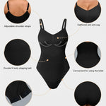 OQQ Women’s Shapewear Bodysuit Seamless Tummy Control Body Suit Soft Stretch Tank Top for Everyday Wear Black