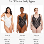 Popilush Lace Body Suits Women Shapewear Bodysuit Tummy Control Deep V Neck Backless Corset Tops Thong Body Shaper