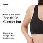 SPANX Breast of Both Worlds Reversible Comfort Bra - Wireless, Seamless Bra - Reversible Design - Wire-Free Comfort - Black/Barely - Medium
