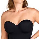 HSIA Longline Strapless Bra for Women, Anti-Slip Support Corset for Large Bust Convertible Bustier Bandeau for Big Breasts Midnight Black