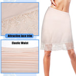 3 Pieces Half Slips for Under Dresses Lace Half Slip Dress for Women with Short Lace Trim Above Knee Adjustable Underskirt (Large)